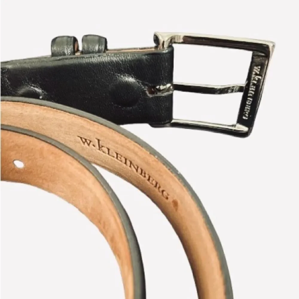 W. Kleinberg Black Leather Belt with Timeless Elegance